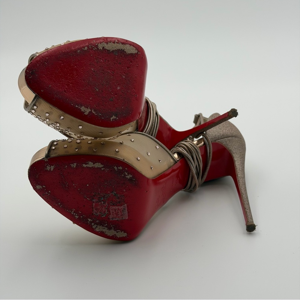 CHRISTIAN LOUBOUTIN GLITTER ACCENTS D’ORSAY HEELS - Picture 4 of 8